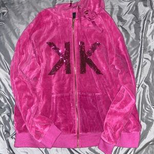 Kardashian Kollection Pink Velvet Sweater